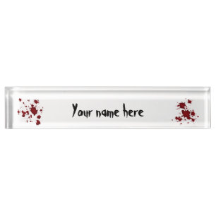 Halloween blood splats nameplate