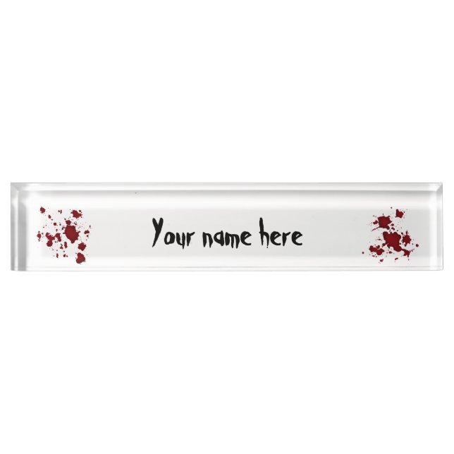Halloween blood splats nameplate (Front)
