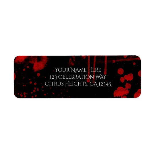 Halloween Blood Splatters Costume Party Invitation Return Address Label