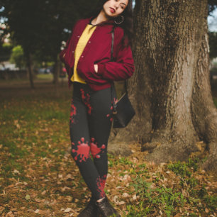 Halloween Blood Splatters Splash Scary Bloody Leggings