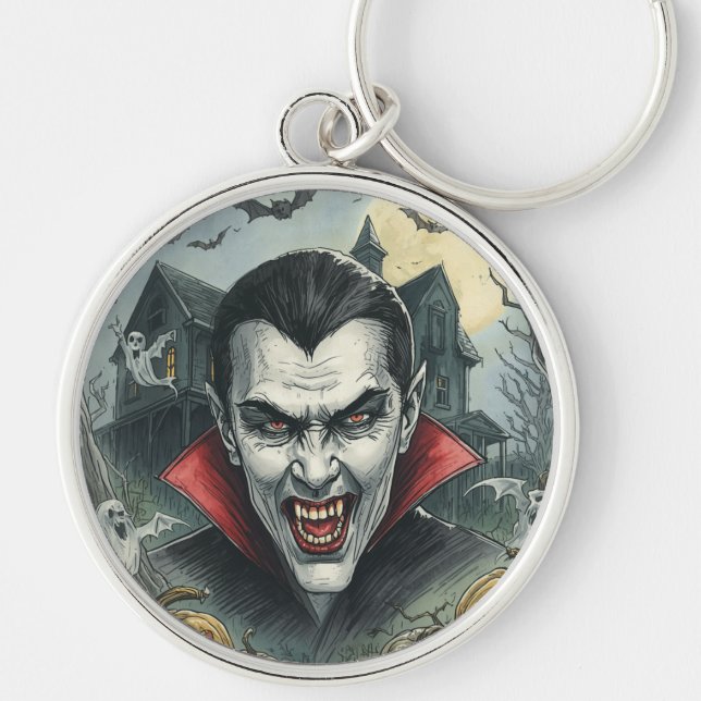 Halloween, Bloodthirsty Vampire, Scary Key Ring (Front)