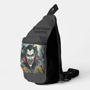 Halloween, Bloodthirsty Vampire, Scary Spooky Sling Bag