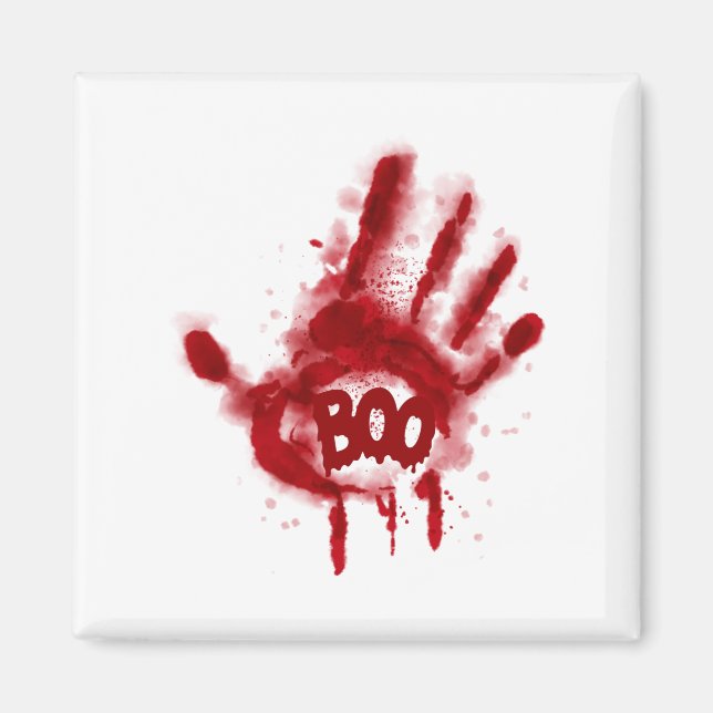 Halloween Bloody hand and boo T-Shirt - Pumpkin Sh Magnet (Front)
