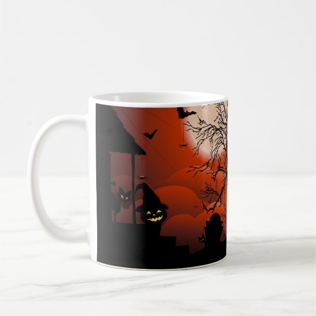 Halloween Bloody Moonlight Nightmare Coffee Mug (Left)