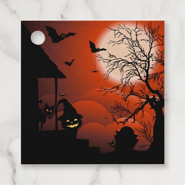 Halloween Bloody Moonlight Nightmare Favour Tags (Front)