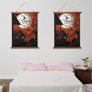 Halloween Bloody Moonlight Nightmare Hanging Tapestry