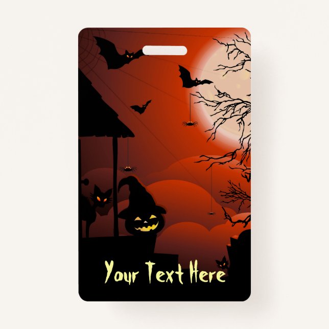 Halloween Bloody Moonlight Nightmare ID Badge (Front)