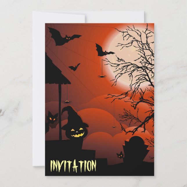Halloween Bloody Moonlight Nightmare Invitation (Front)