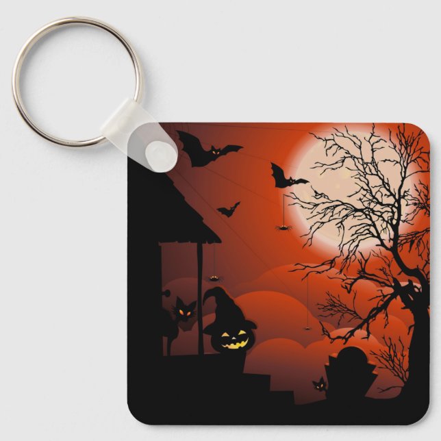 Halloween Bloody Moonlight Nightmare Key Ring (Front)