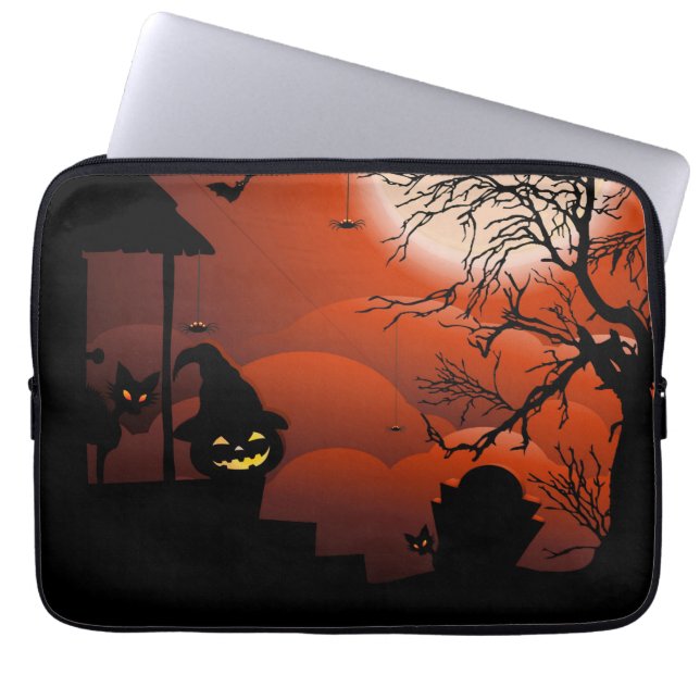 Halloween Bloody Moonlight Nightmare Laptop Sleeve (Front)
