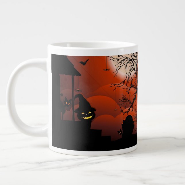 Halloween Bloody Moonlight Nightmare Large Coffee Mug (Left)
