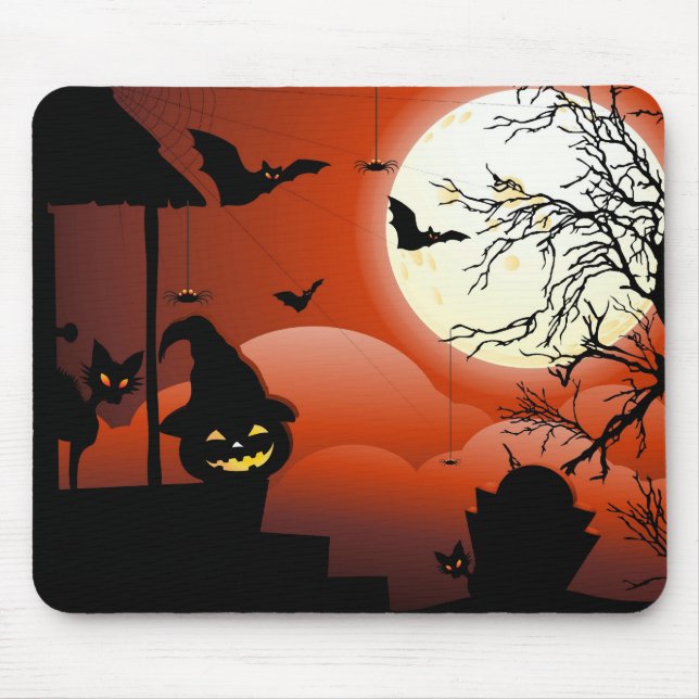 Halloween Bloody Moonlight Nightmare Mouse Mat (Front)