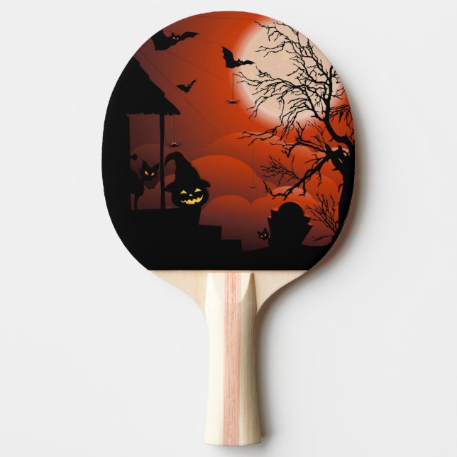 Halloween Bloody Moonlight Nightmare Ping Pong Paddle (Front)
