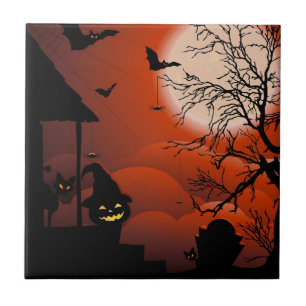 Halloween Bloody Moonlight Nightmare Tile