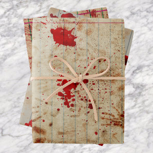 Halloween Bloody Red Blood Scary  Wrapping Paper Sheet