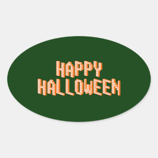 Halloween Blox Text Oval Sticker