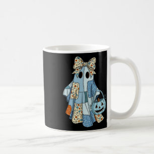 Halloween Blue Denim Boo Ghost Floral Coquette Fal Coffee Mug