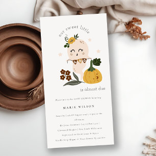 Halloween Blue Ghost Little Boo Baby Shower Invite