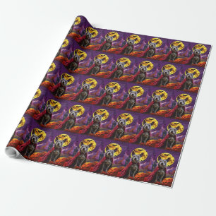 Halloween Blue Heeler Dog Pumpkins Scary  Wrapping Paper