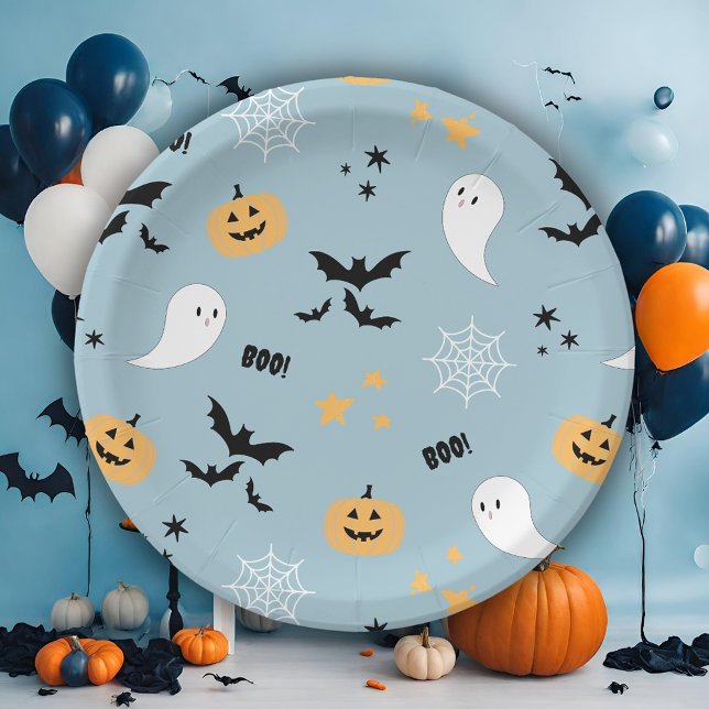 Halloween Blue  Paper Plate (Creator Uploaded)