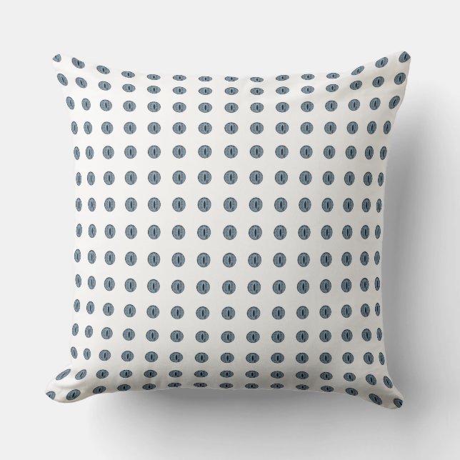 Halloween Blue Polka Dot Eyes Cushion (Front)