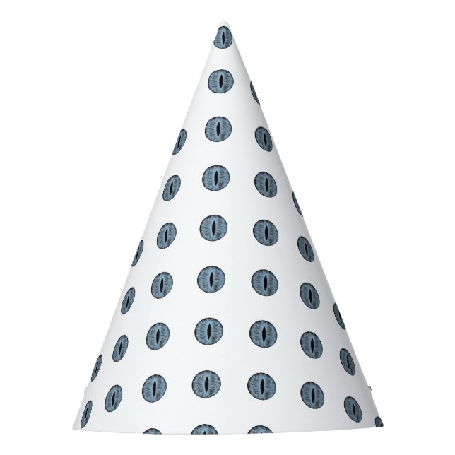 Halloween Blue Polka Dot Eyes Party Hat (Front)
