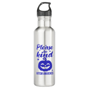 Halloween Blue Pumpkin Autisim Awareness 710 Ml Water Bottle