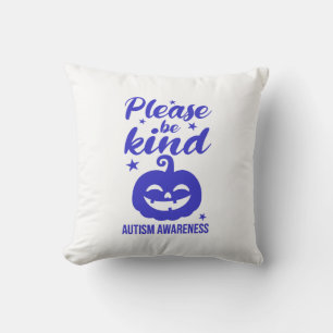 Halloween Blue Pumpkin Autisim Awareness Cushion