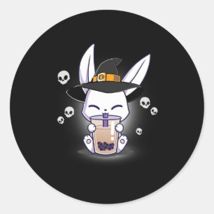 Halloween Bo Bunny Kawaii Anime Witch Bunny Bo  Classic Round Sticker