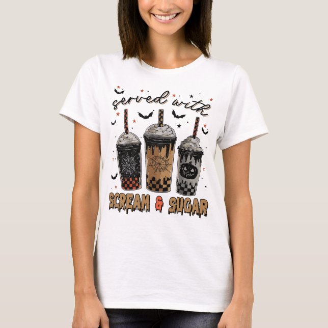Halloween Boba Tea Funny Spooky Funny Party T-Shirt (Front)