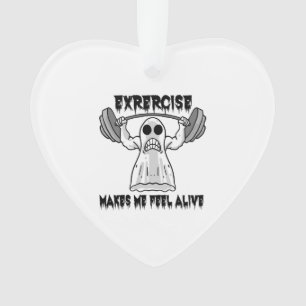 Halloween Bodybuilder Gym Fitness - Ghost Workout  Ornament