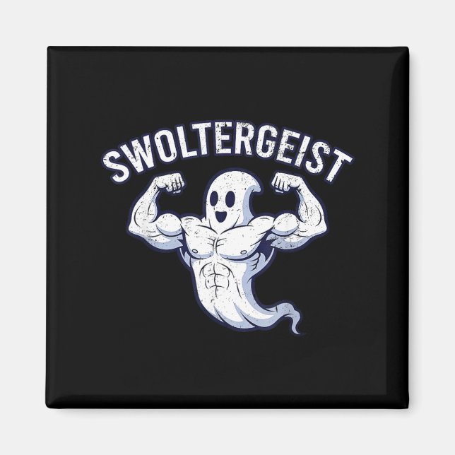 Halloween Bodybuilding Ghost Funny Swoltergeist Magnet (Front)