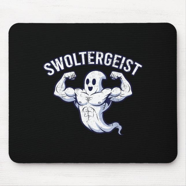 Halloween Bodybuilding Ghost Funny Swoltergeist Mouse Mat (Front)