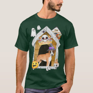 Halloween Boer Dog Witch Haunted House T-Shirt