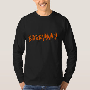 Halloween bogeyman shirt   black and orange skull