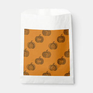 Halloween boho Zentangle ® inspired pumpkin Autumn Favour Bags