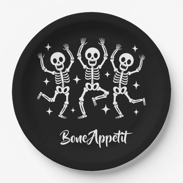 Halloween Bone Appetit  Paper Plate (Front)