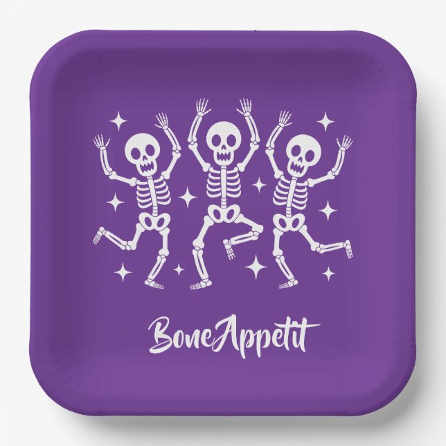 Halloween Bone Appetit  Paper Plate (Front)