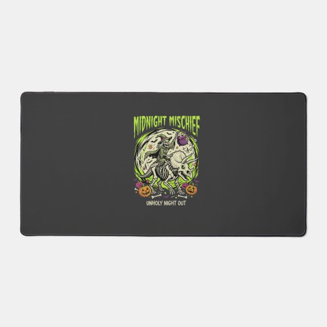 Halloween Bone Rider Mischief Desk Mat (Front)