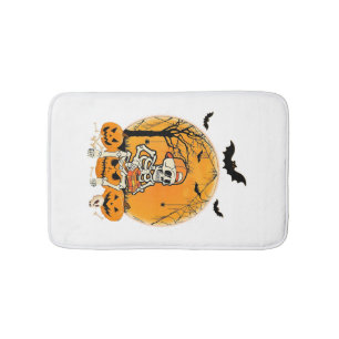 Halloween BonePumpkin Bath Mat