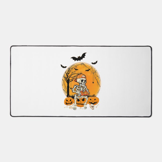 Halloween BonePumpkin Desk Mat (Front)