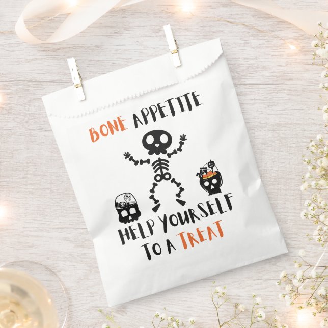 Halloween bones skeleton fun kids candy loot bag (Clipped)