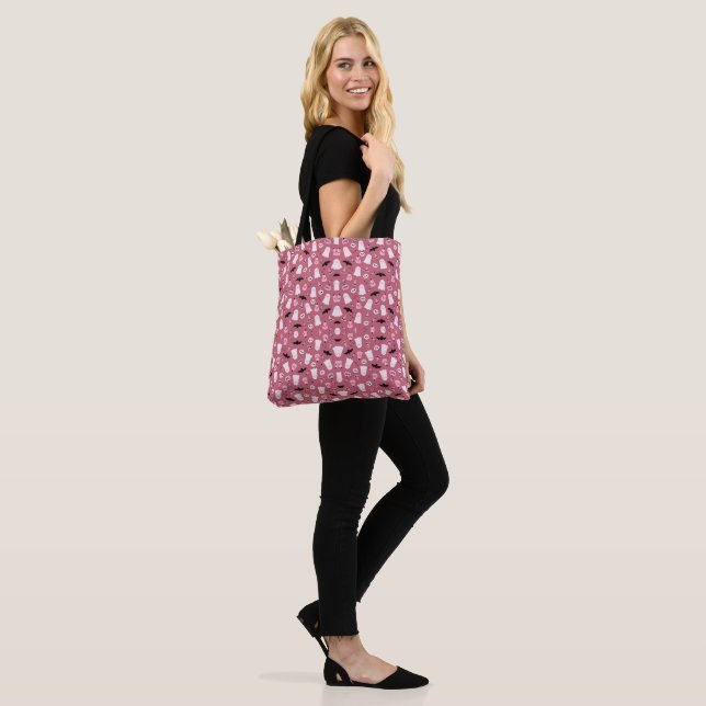 Halloween Boo and Bat Pattern  Tote Bag (On Model)