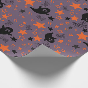 Halloween Boo and Ghosts Seamless Wrapping Paper