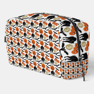 Halloween Boo Bats Cat Pumpkin And Moon Drawing Dopp Kit