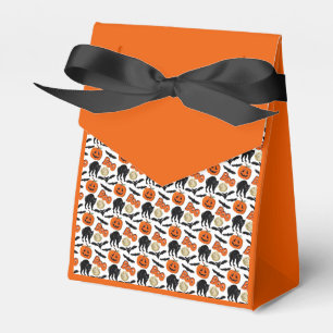Halloween Boo Bats Cat Pumpkin And Moon Drawing Favour Box