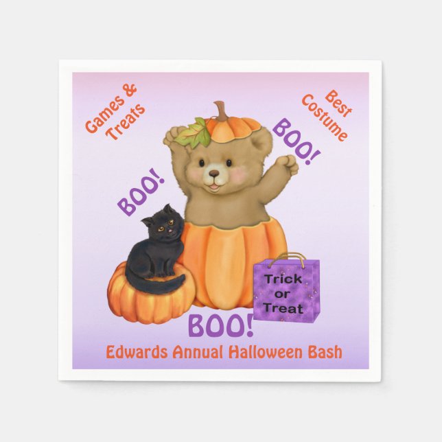 Halloween Boo Bear Napkin (Front)