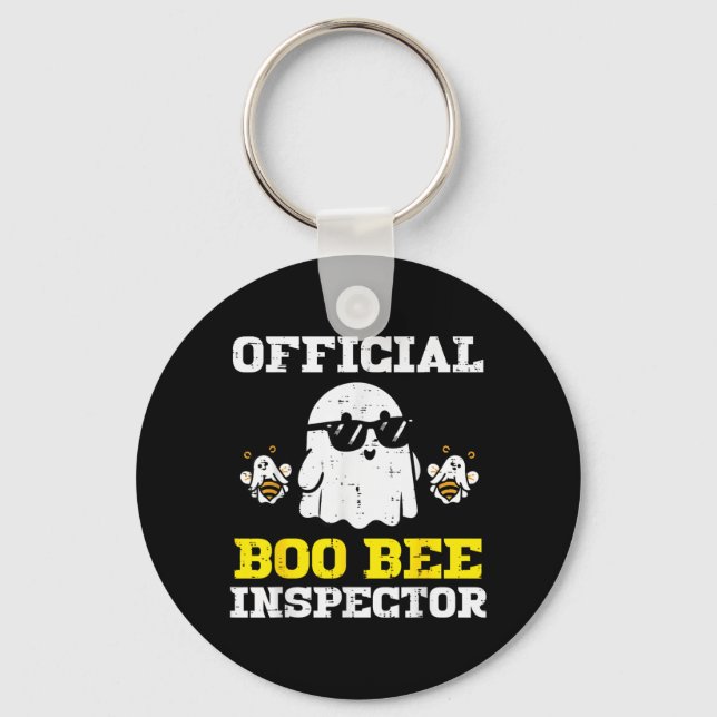 Halloween Boo Bee Inspector Funny Costume Men Key Ring (Front)