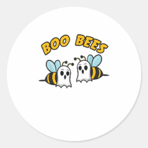Halloween Boo Bees Honey Bee Ghost Funny Bee Classic Round Sticker