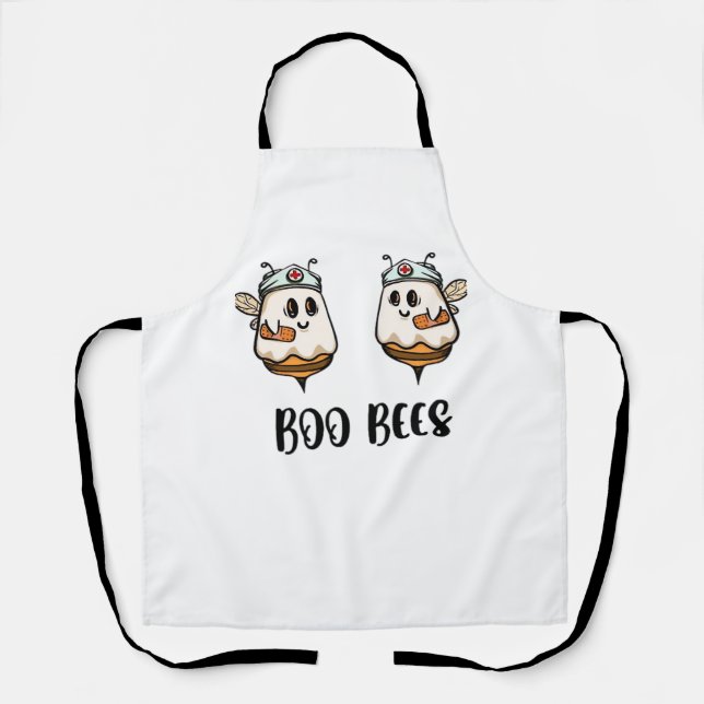 Halloween Boo Bees Nurse Classic T-Shirt Apron (Front)